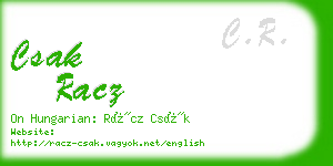 csak racz business card